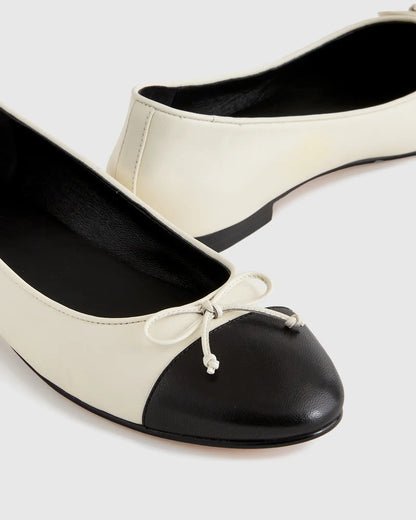Italian Leather Cap-Toe Ballet Flat - US 9841