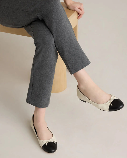 Italian Leather Cap-Toe Ballet Flat - US 9841