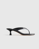 Italian Leather Thong Kitten Heel Sandal - US 4791
