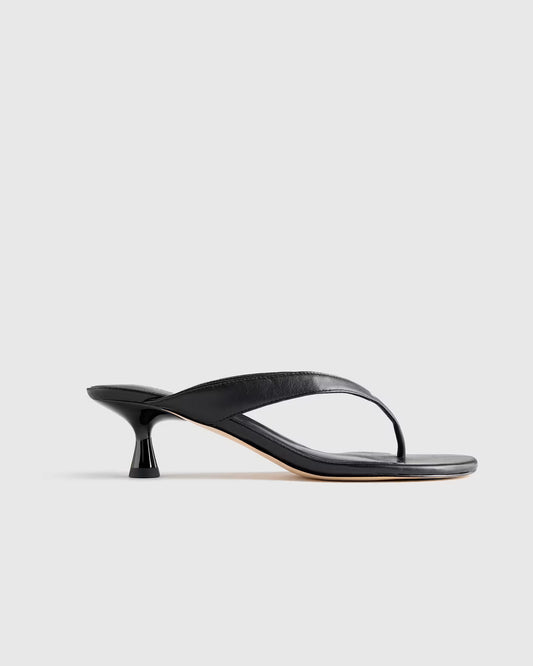 Italian Leather Thong Kitten Heel Sandal - US 4791