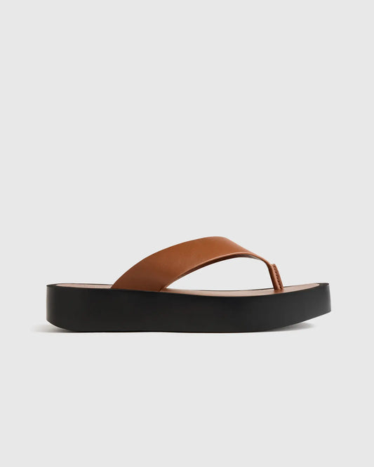 Italian Leather Thong Platform Sandal - US 4256