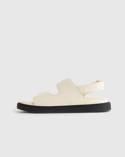 Italian Leather Double Buckle Slingback Sandal - US 6916