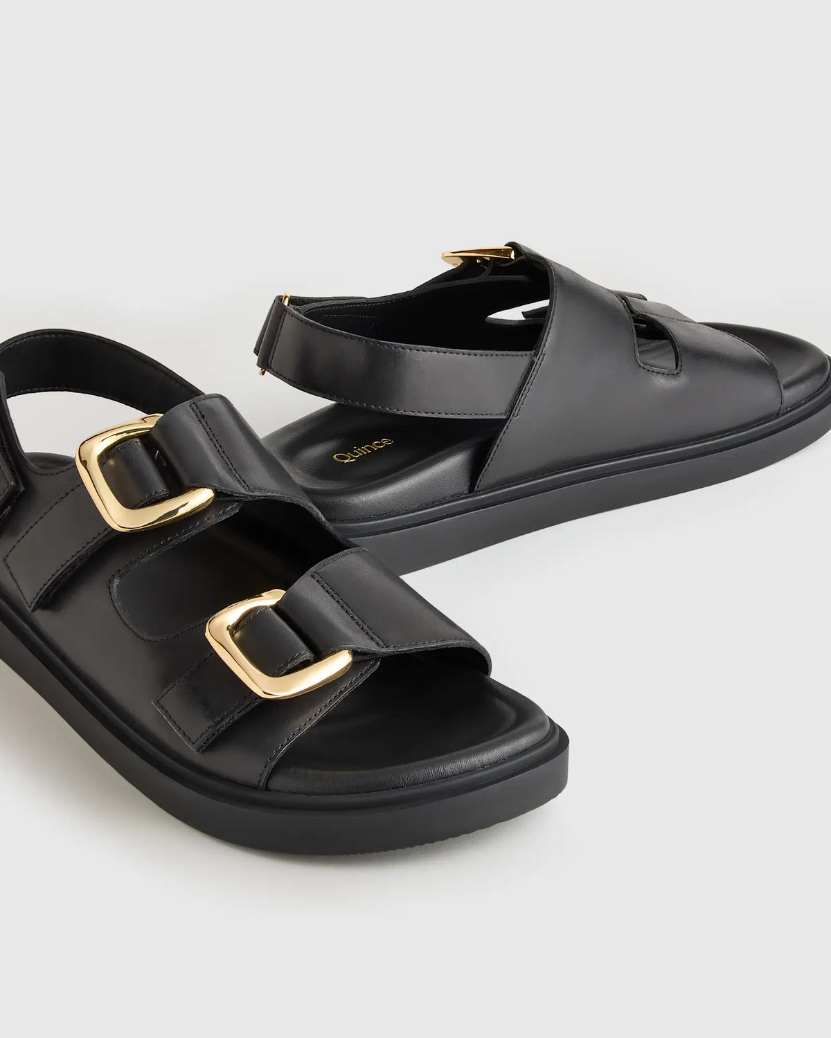 Italian Leather Double Buckle Slingback Sandal - US 4120