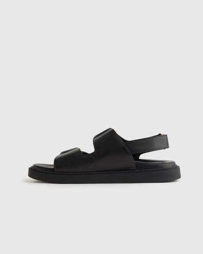 Italian Leather Double Buckle Slingback Sandal - US 4120