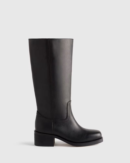 Italian Leather Block Heel Boot - US 0443