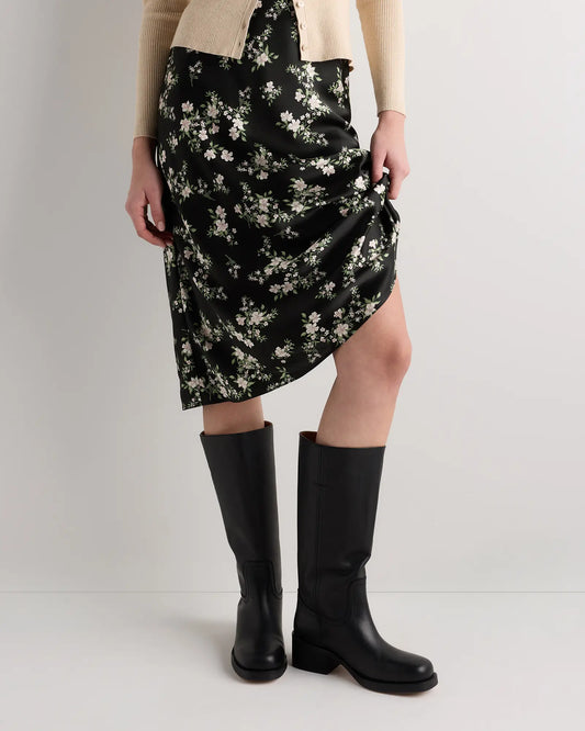 Italian Leather Block Heel Boot - US 0443