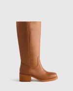 Italian Leather Block Heel Boot - US 9842