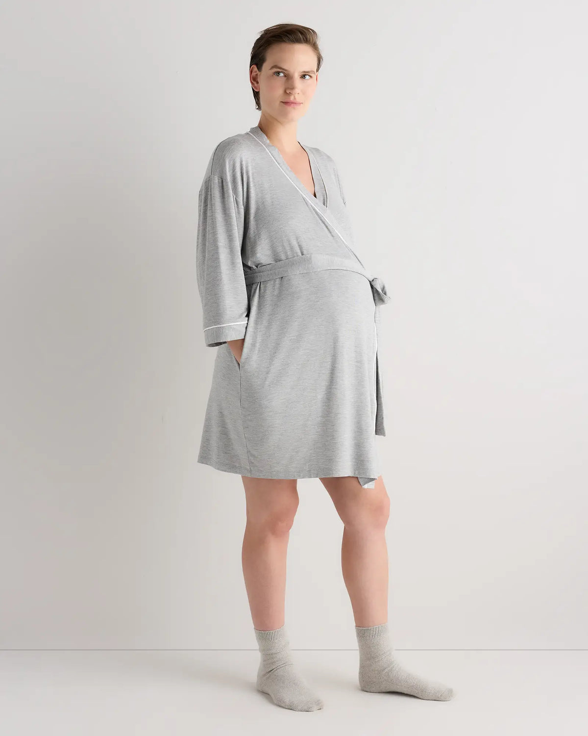 Bamboo Jersey Maternity Robe - US 5275