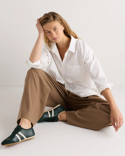Italian Leather & Suede Low Profile Sneaker - US 2028