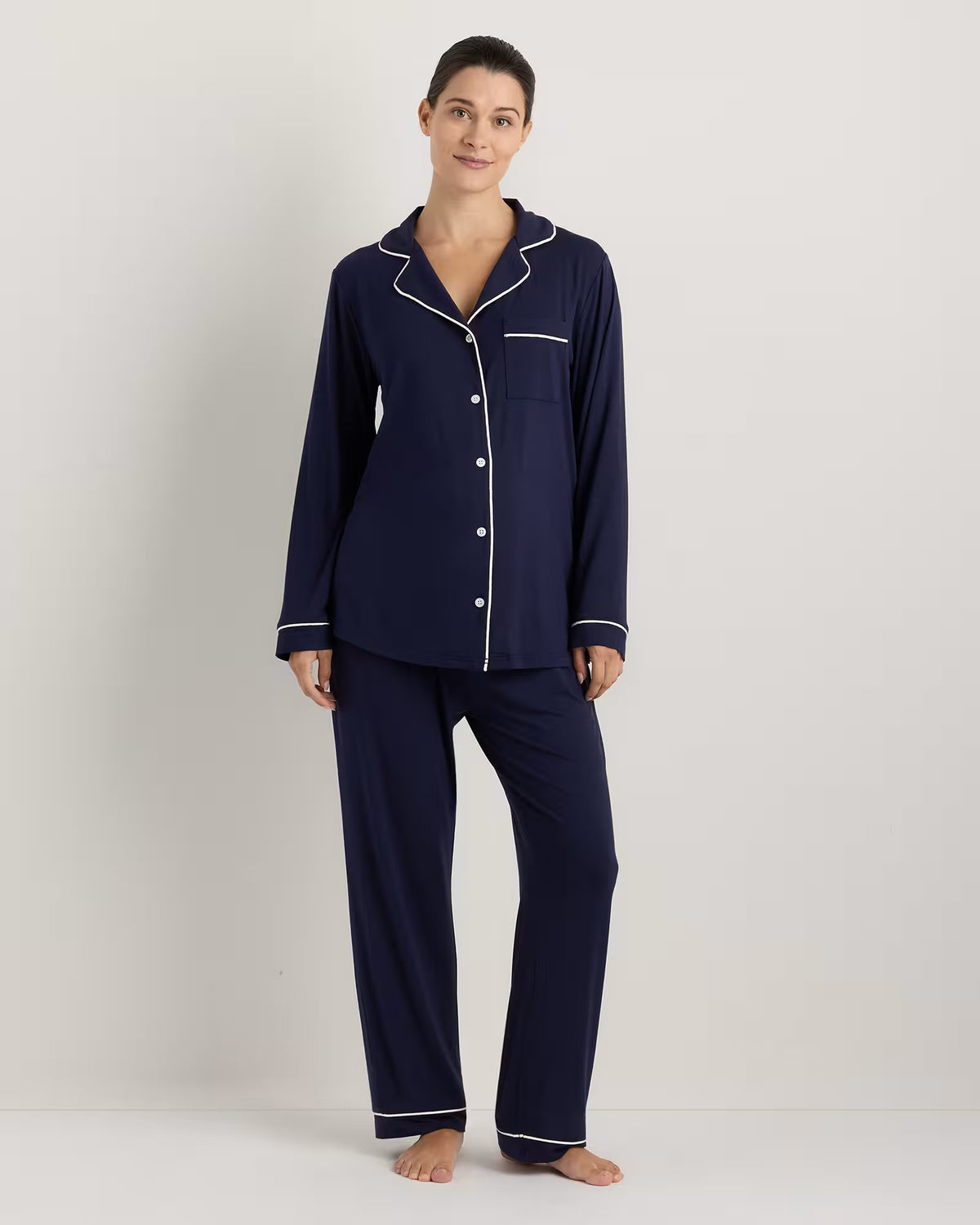 Bamboo Jersey Maternity Long Sleeve Pajama Set - US 3831
