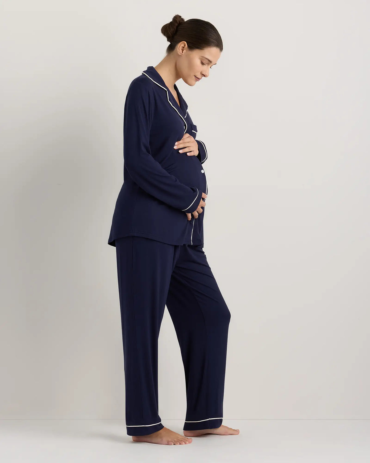 Bamboo Jersey Maternity Long Sleeve Pajama Set - US 3831