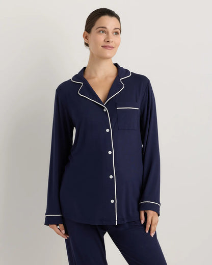 Bamboo Jersey Maternity Long Sleeve Pajama Set - US 3831