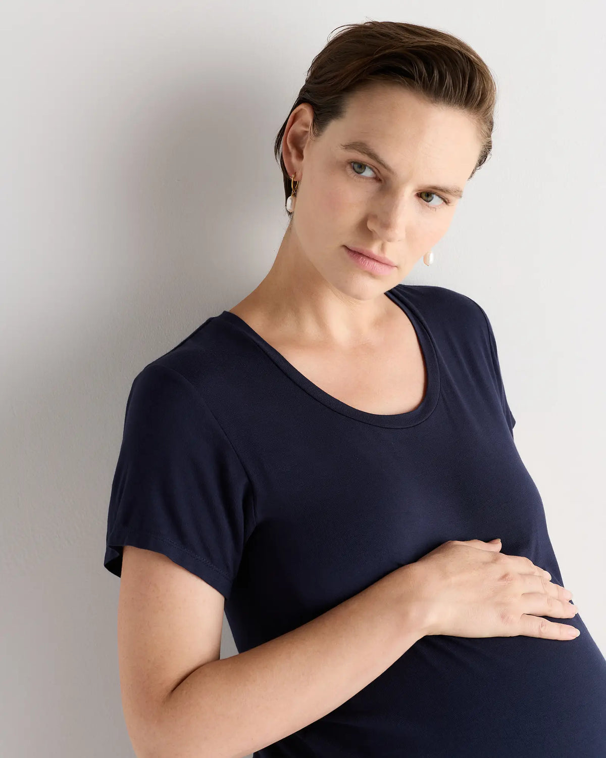 Bamboo Jersey Nursing Scoop Neck Tee - US 5673