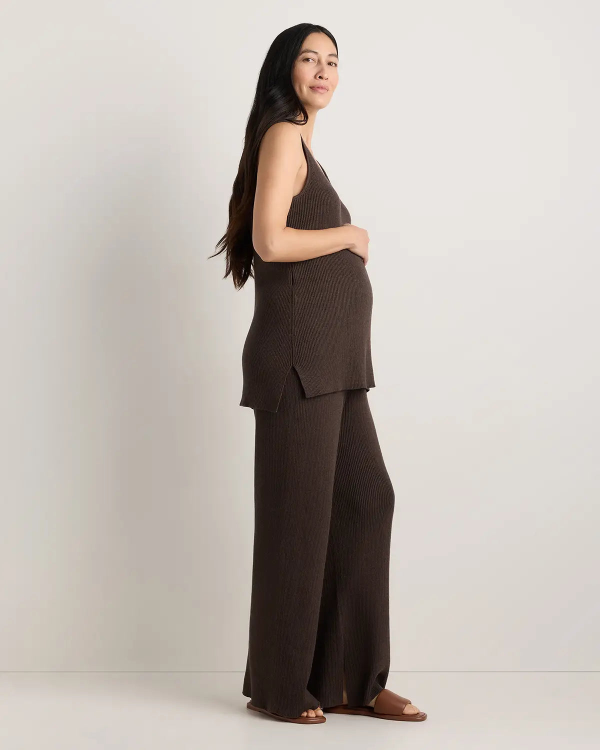 Cotton Cashmere Maternity Wide Leg Pants - US 3677