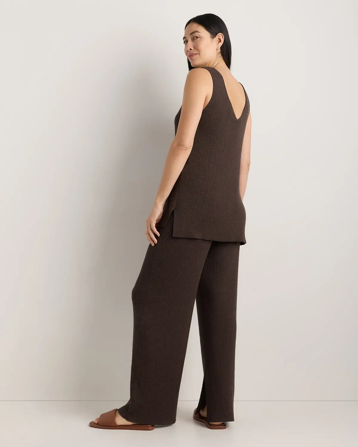 Cotton Cashmere Maternity Wide Leg Pants - US 3677