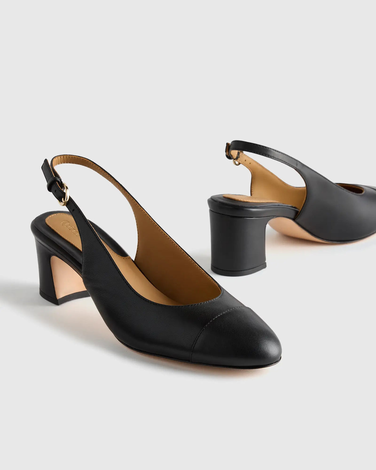 Italian Leather 65mm Cap Toe Slingback - US 0304