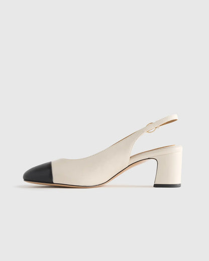 Italian Leather 65mm Cap Toe Slingback - US 6142