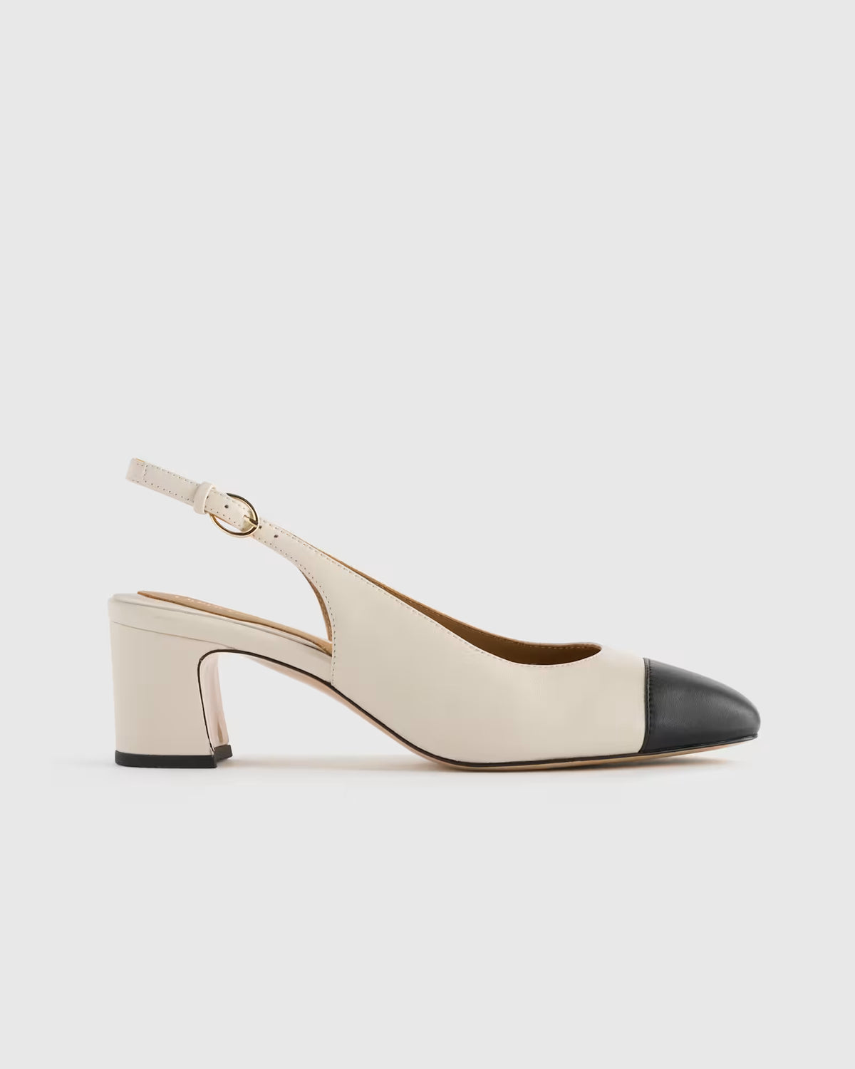 Italian Leather 65mm Cap Toe Slingback - US 6142