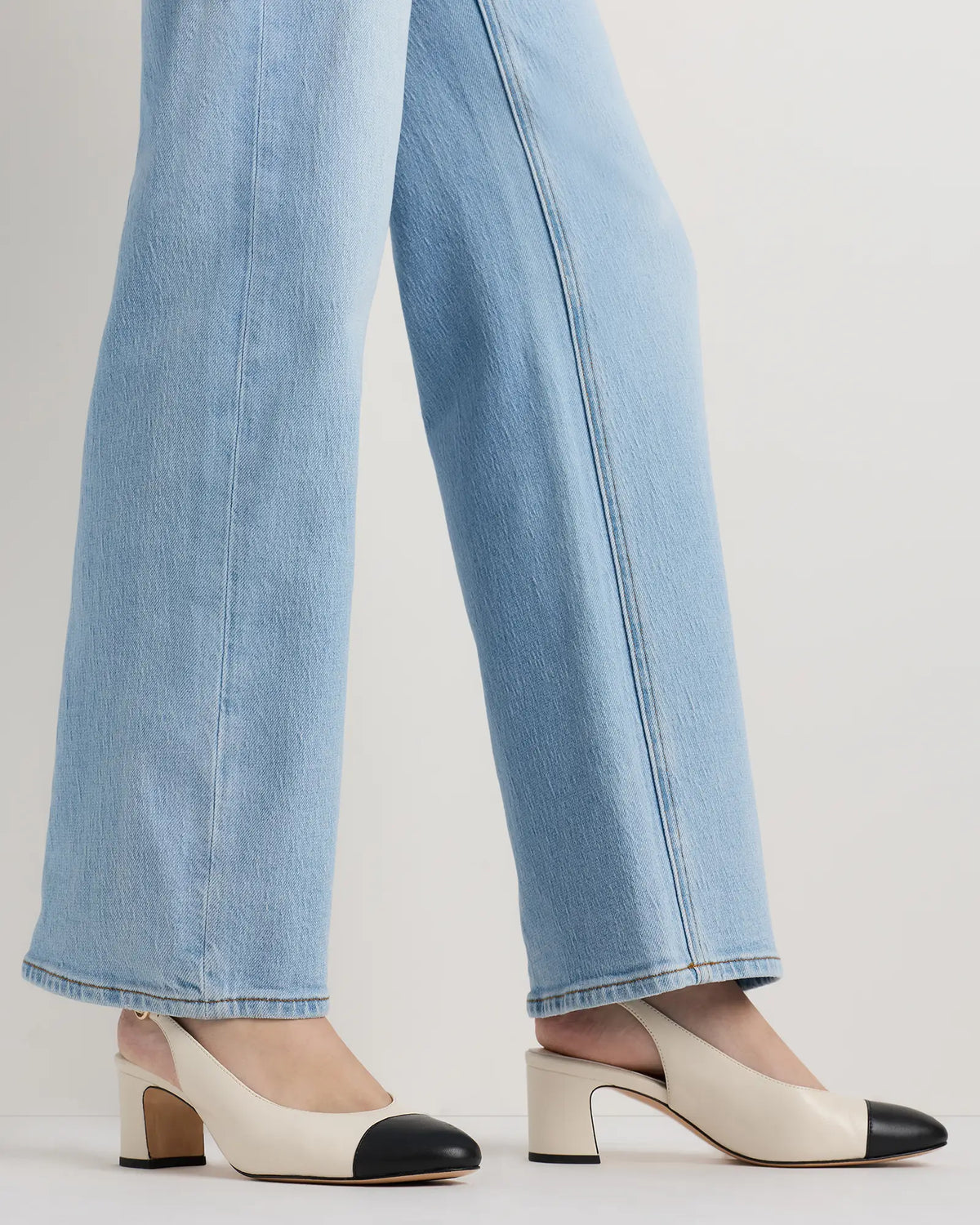 Italian Leather 65mm Cap Toe Slingback - US 6142