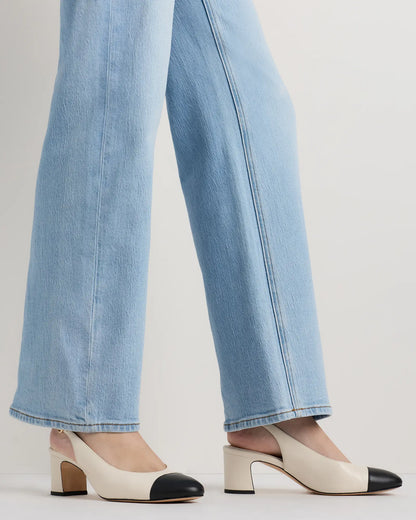 Italian Leather 65mm Cap Toe Slingback - US 6142