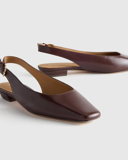 Italian Leather Slingback Flat - US 5674