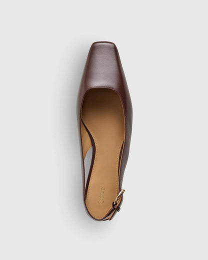 Italian Leather Slingback Flat - US 5674