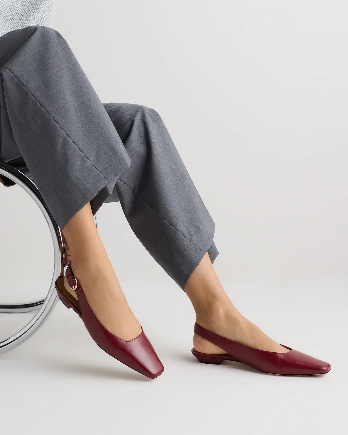 Italian Leather Slingback Flat - US 2365