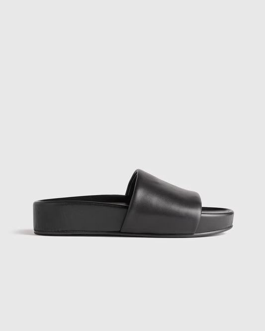 Italian Leather Platform Slide Sandal - US 8008