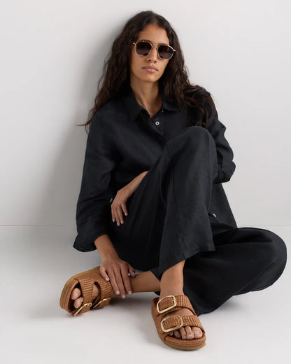 Raffia Double Buckle Sandal - US 4478