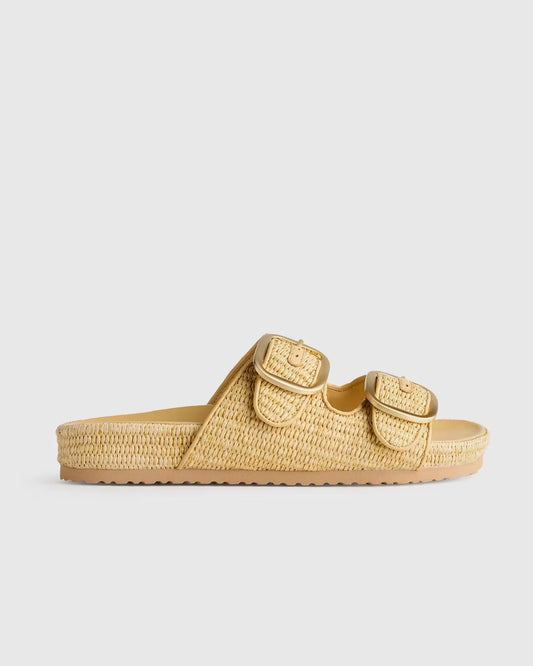 Raffia Double Buckle Sandal - US 0112