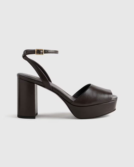 Italian Leather Platform 115mm Block Heel - US 7412