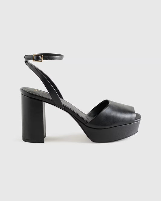 Italian Leather Platform 115mm Block Heel - US 8400