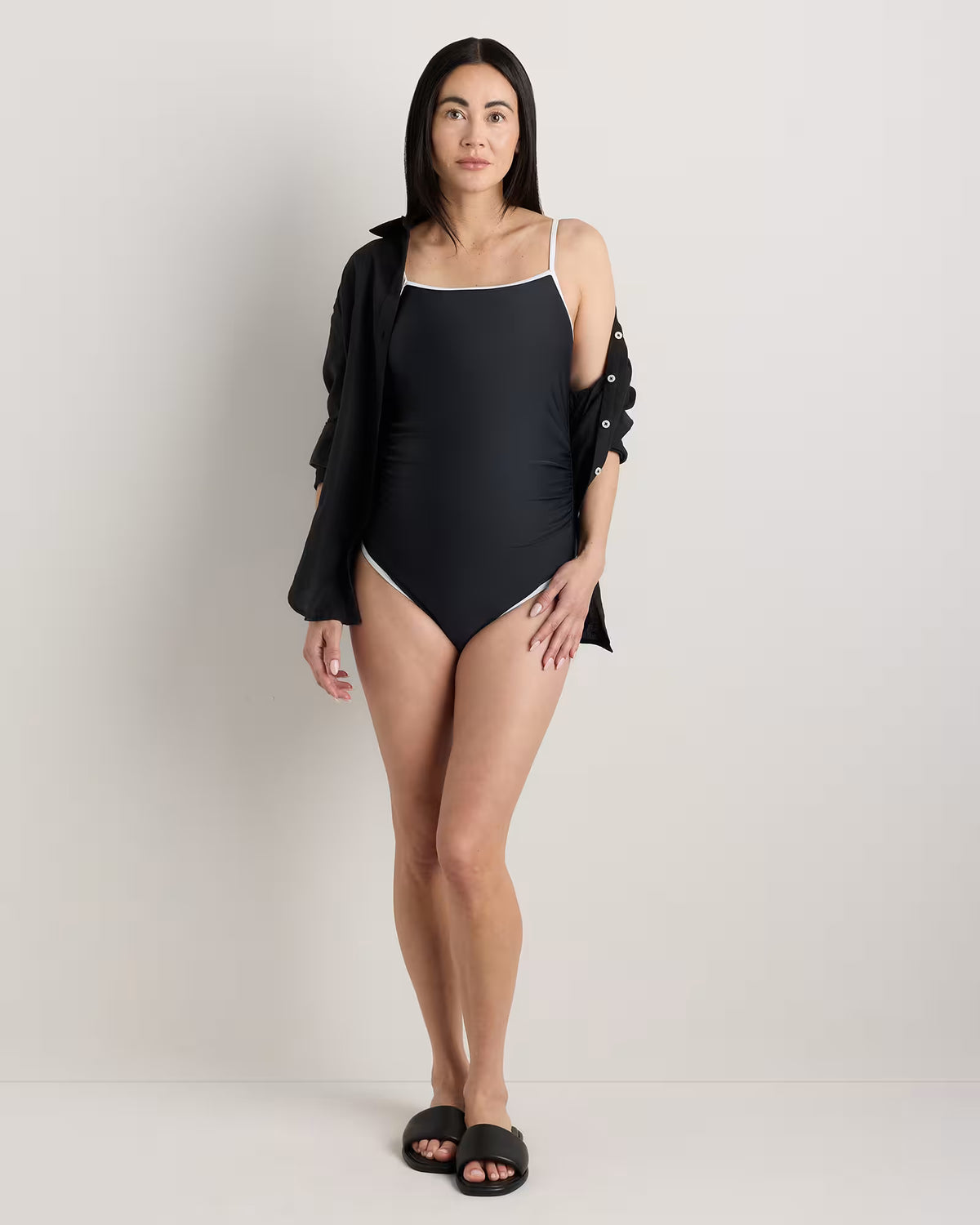 Italian Maternity Square Neck One-Piece Swimsuit - US 1772