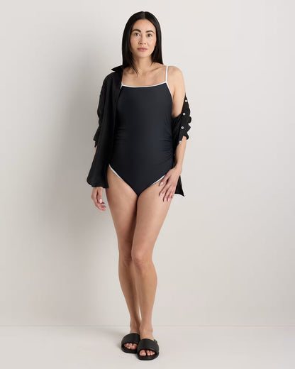 Italian Maternity Square Neck One-Piece Swimsuit - US 1772