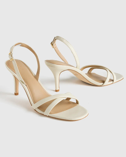 Italian Leather 75mm Slingback Heeled Sandal - US 5920