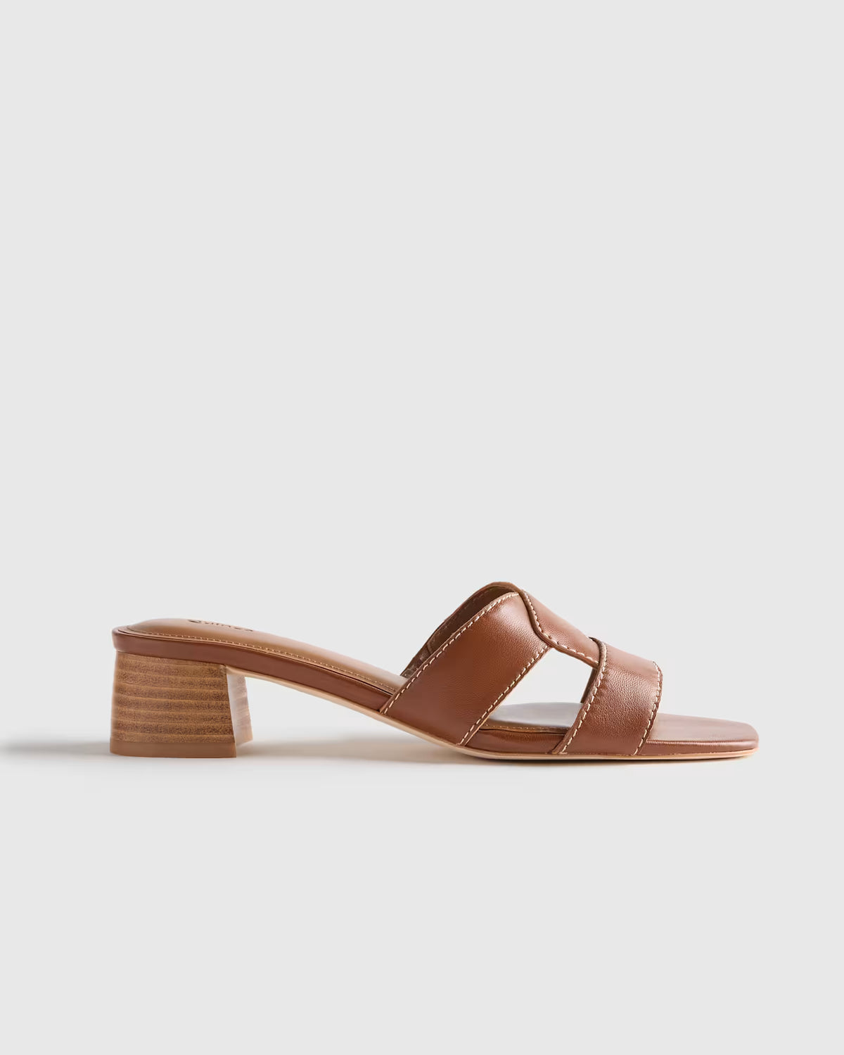 Italian Leather 35mm Wood Block Heel Mule - US 5094