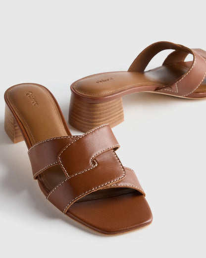 Italian Leather 35mm Wood Block Heel Mule - US 5094
