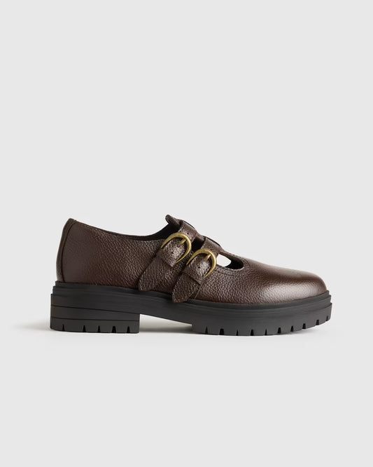 Italian Leather Lug Sole Mary Jane - US 6706