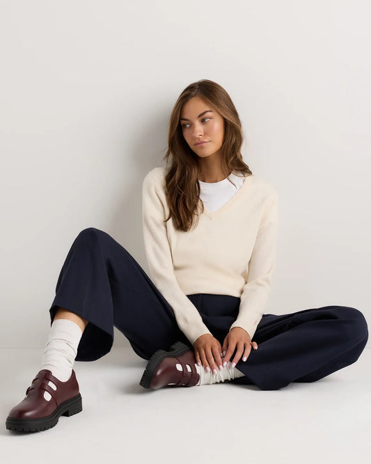 Italian Leather Lug Sole Mary Jane - US 5675