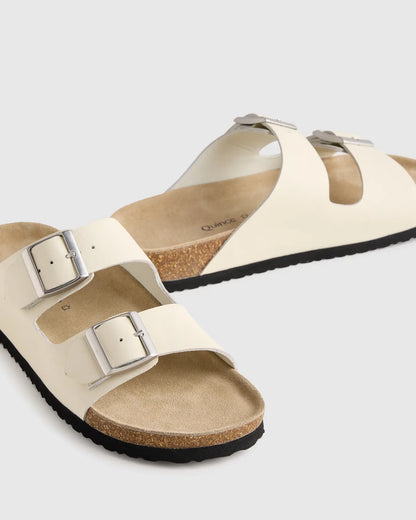 Nappa Leather Double Buckle Slide - US 5932