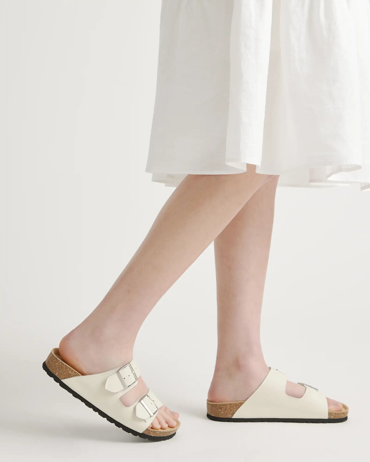 Nappa Leather Double Buckle Slide - US 5932