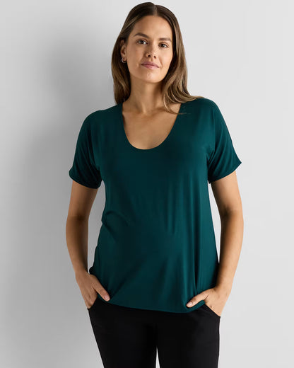 Bamboo Jersey Maternity Dolman Sleeve Tee (2-pack) - US 6092