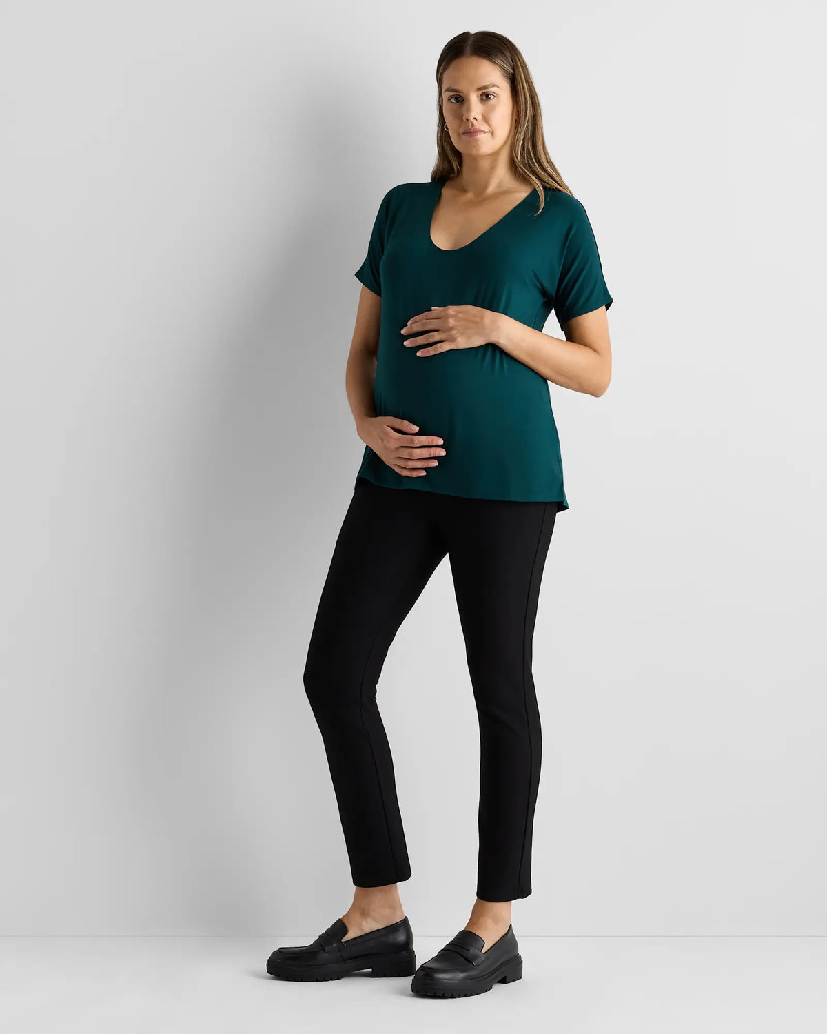 Bamboo Jersey Maternity Dolman Sleeve Tee (2-pack) - US 6092