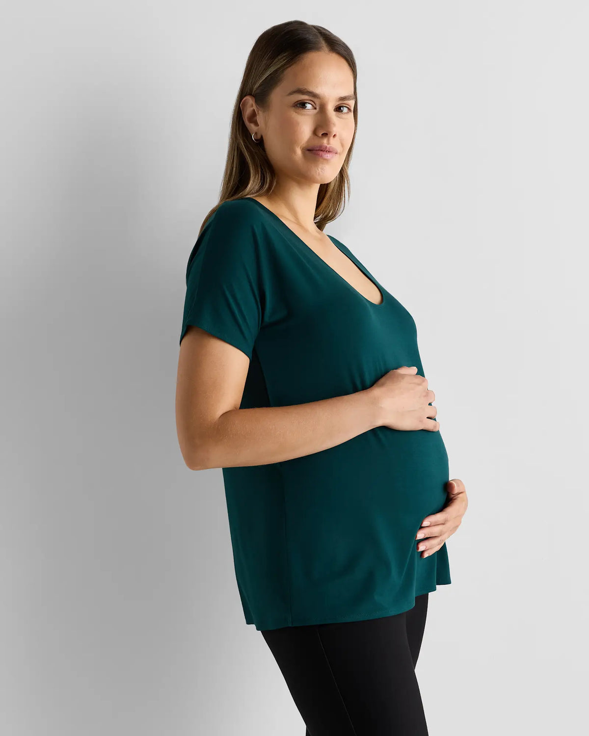 Bamboo Jersey Maternity Dolman Sleeve Tee (2-pack) - US 6092