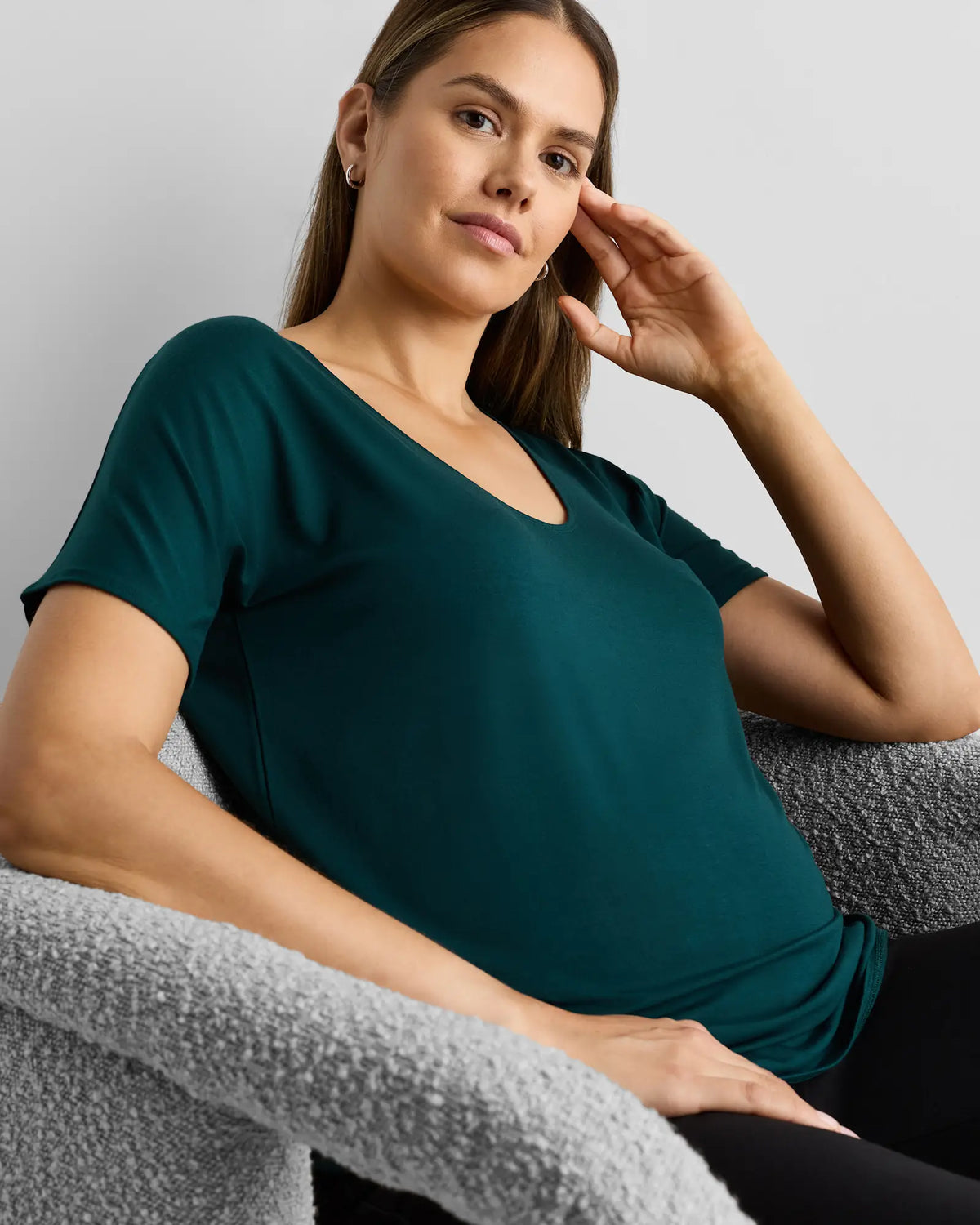 Bamboo Jersey Maternity Dolman Sleeve Tee (2-pack) - US 6092