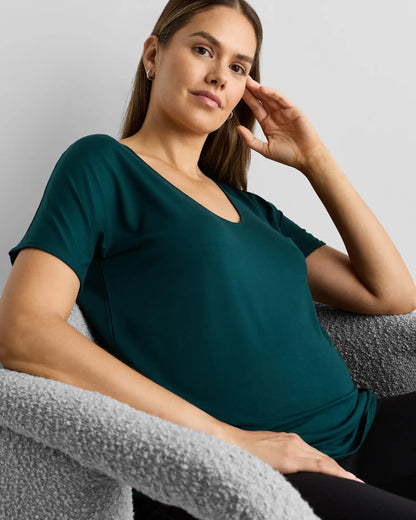 Bamboo Jersey Maternity Dolman Sleeve Tee (2-pack) - US 6092