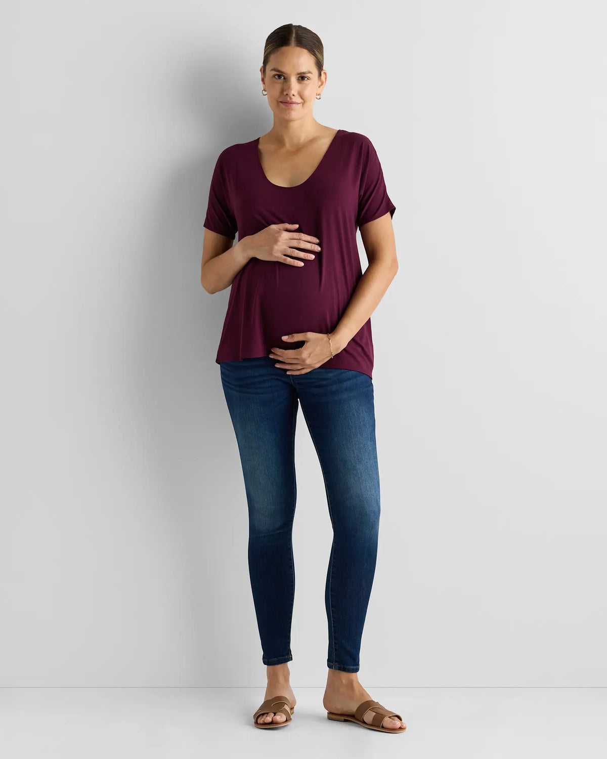 Bamboo Jersey Maternity Dolman Sleeve Tee (2-pack) - US 6092