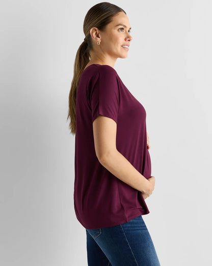 Bamboo Jersey Maternity Dolman Sleeve Tee (2-pack) - US 6092