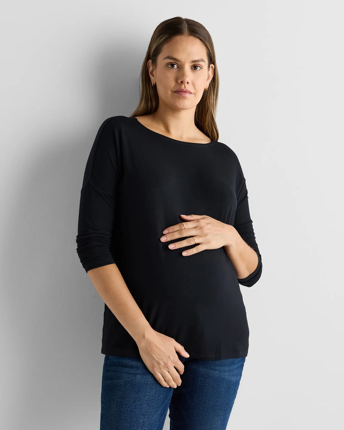 Bamboo Jersey Maternity Long Sleeve Tee (2-pack) - US 4154