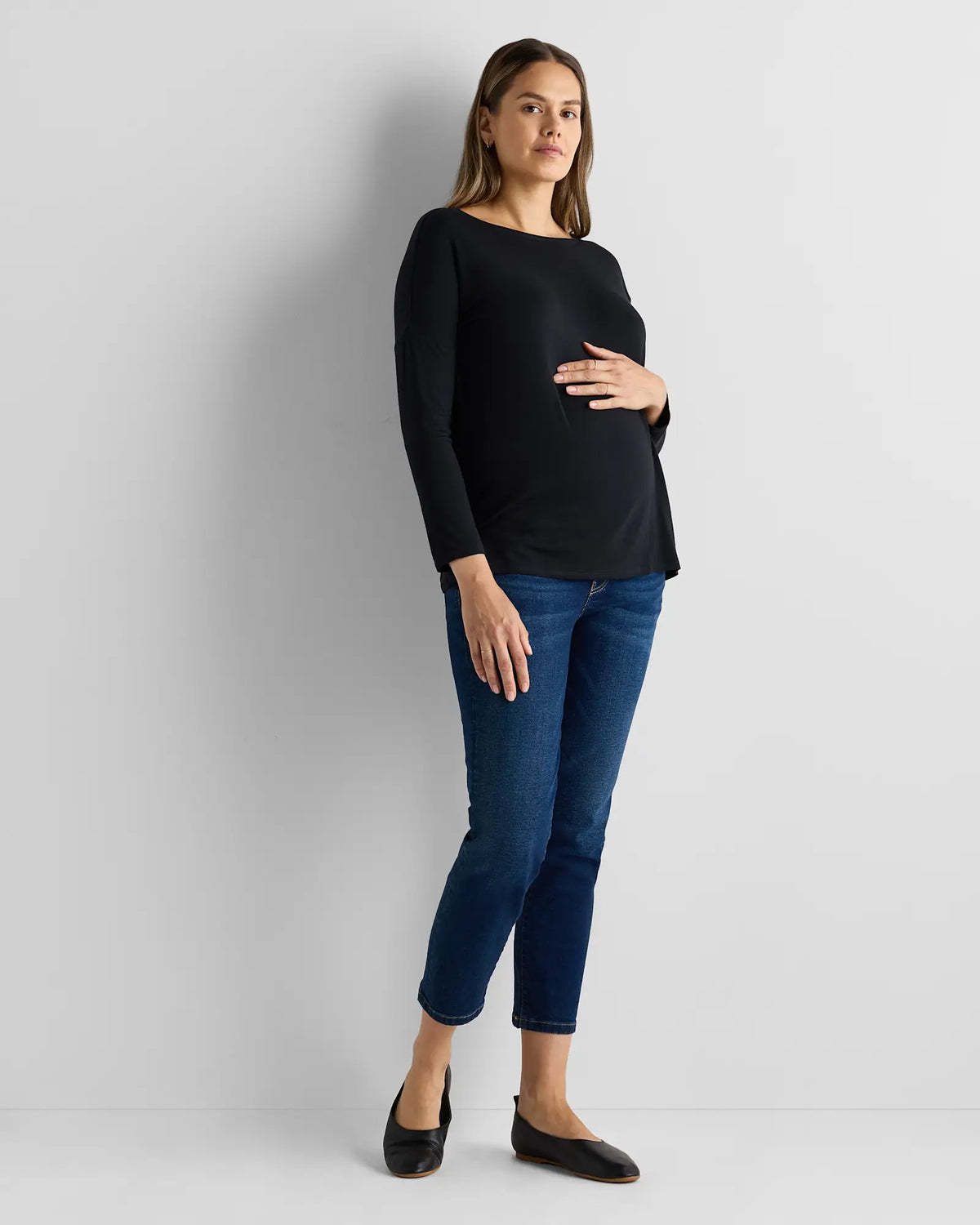 Bamboo Jersey Maternity Long Sleeve Tee (2-pack) - US 4154